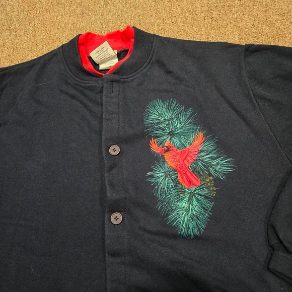 Women's Vintage Cardinal Button-Up Sweatshirt Art Unlimited L Made in USA - Picture 4 of 8